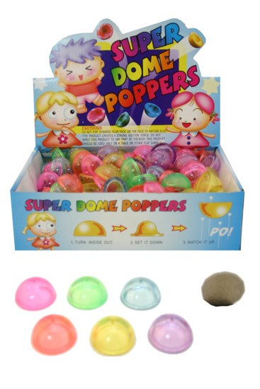 32mm TRANSPARENT GLITTER DOME POPPER 32mm TRANSPARENT GLITTER DOME POPPER